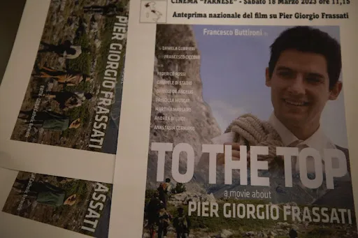 Poster for “To the Top,” a film about Blessed Pier Giorgio Frassati, at the Italian premiere in Rome on March 18, 2023.?w=200&h=150