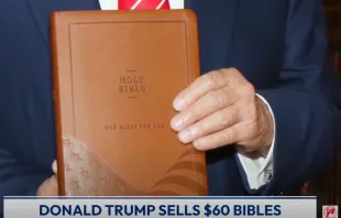 Trump announced his Bible project on social media during Holy Week, saying he partnered with country singer Lee Greenwood on the initiative. Credit: Screenshot/EWTN News Nightly