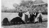Members of the Ulma family at their home and farm. On March 24, 1944, all nine members of the Ulma family were killed by the Nazis for hiding a Jewish family in their home in Poland, including a child still in the womb.