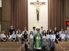 Chesterton students celebrate Mass in the school's new chapel.