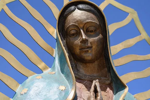 A statue of Our Lady of Guadalupe stands on a re-creation of Tepeyac Hill in Oklahoma City as part of the Blessed Stanley Rother Shrine.?w=200&h=150