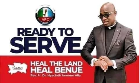 The campaign poster for Father Hyacinth Iormen Alia alluded to his well-known healing ministry.?w=200&h=150