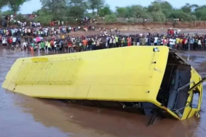 At least 33 Catholics were killed Dec. 4, 2021 when a bus fell into a river in Kitui County, Kenya.