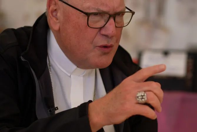 Cardinal Timothy Dolan speaks to Colm Flynn of EWTN News In Depth in Hrebenne, Poland.