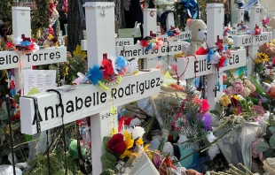 The names of victims from the Robb Elementary School shooting in Uvalde, Texas. David Ramos / ACI Prensa