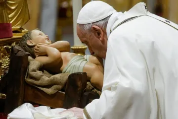Pope Francis offers Mass for the Solemnity of the Nativity of the Lord on Dec. 24, 2021.