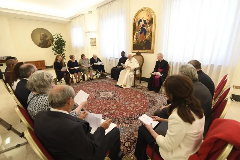 Pope Francis meets members of the International Federation of Catholic Pharmacists on May 2, 2022, in the Vatican's Santa Marta guesthouse.?w=200&h=150