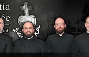 Four of the six priests who regularly appear in "The Sacristy of the Vendée" program on YouTube. Credit: Screenshot/Sacristy of the Vendée