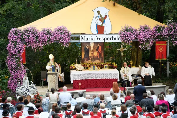 Archbishop Georg Gänswein, former prefect of the Papal Household, speaks at Maria Vesperbild in Bavaria, Germany, on the solemnity of the Assumption of Mary, Aug. 15, 2023. Credit: Bernhard Weizenegger / Maria Vesperbild