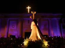 The Way of the Cross in a parish of the Archdiocese of Managua, Nicaragua.