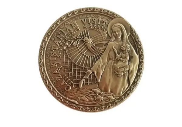 The official medal of Pope Francis' apostolic journey to Kazakhstan, Sept. 13–15, 2022. Credit: EWTN