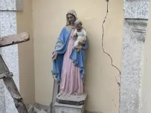 Image of the Virgin Mary in the rubble of the Cathedral of Alexandria in Turkey, Feb. 6, 2023.