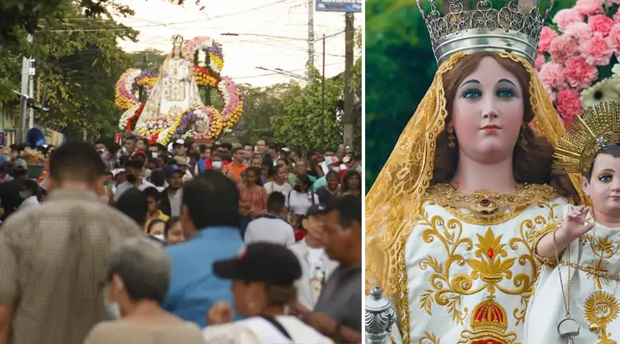 Faithful Catholics of the Diocese of León, Nicaragua, participate in the annual procession of the image of Our Lady of Mercy, the patroness of the diocese, Sunday, Aug. 21, 2022.?w=200&h=150