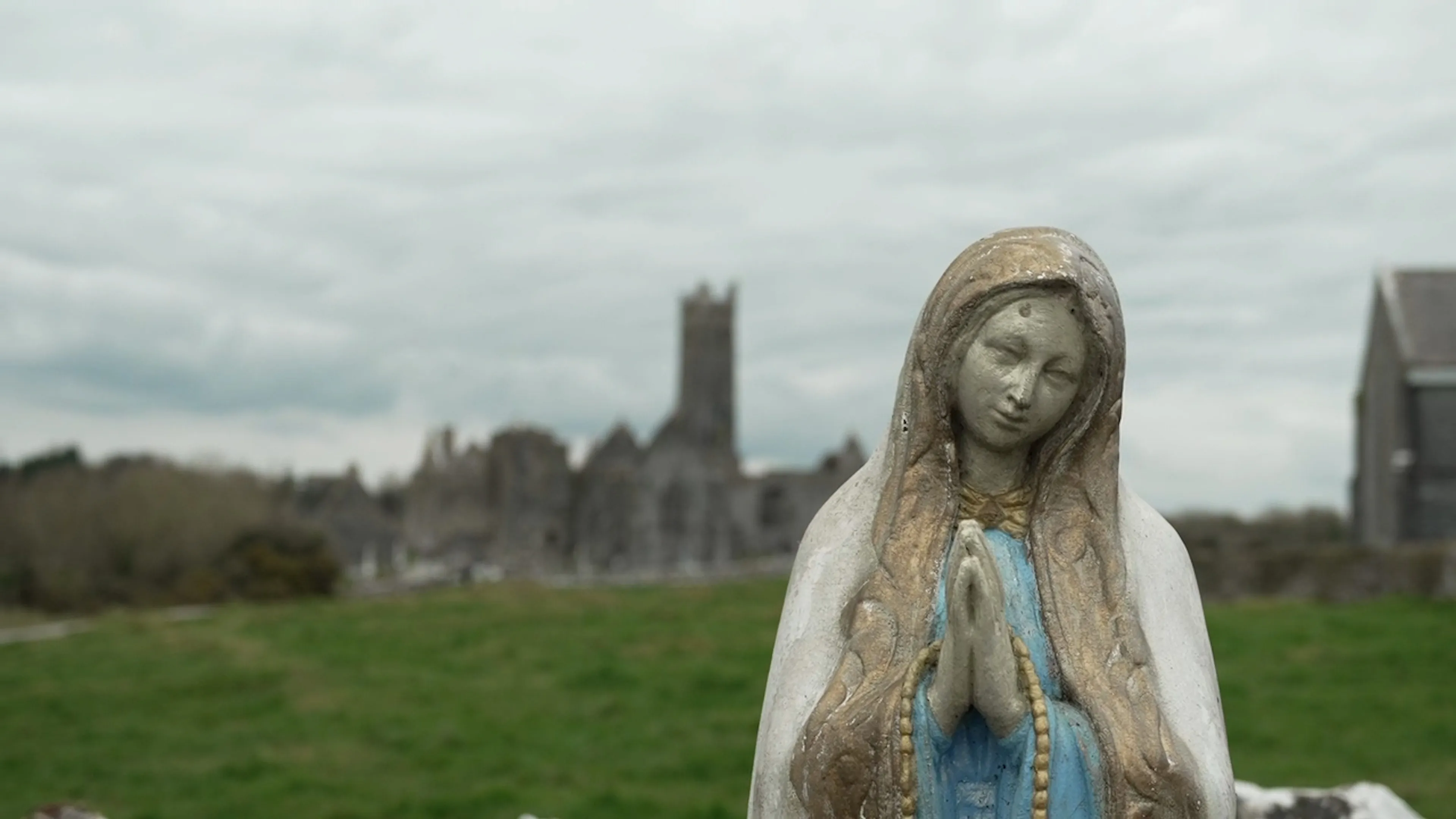 A statue of the Virgin Mary on the grounds of the 15th-century Quin Abbey in County Clare, Ireland.?w=200&h=150