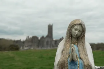 A statue of the Virgin Mary on the grounds of the 15th century Quin Abbey in County Clare, Ireland.