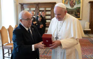 Pope Francis meets with the Order of Malta's Fra’ Marco Luzzago on June 25, 2021. Vatican Media