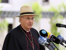 Bishop Rudolf Voderholzer speaks at a press conference on June 22, 2020.