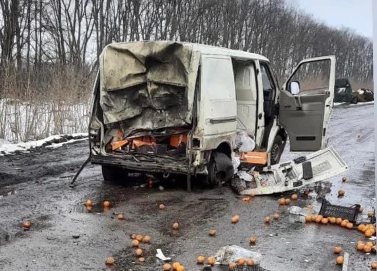 Three aid workers were hurt when the delivery van they were riding in was struck by artillery fire in Ukraine.?w=200&h=150