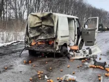 Three aid workers were hurt when the delivery van they were riding in was struck by artillery fire in Ukraine.