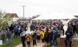 Thousands of pilgrims come together each year to take part in the annual Walk to Mary, which takes place on the first Saturday of May in Wisconsin. The 21-mile pilgrimage starts at the National Shrine of St. Joseph in De Pere, Wisconsin, and ends at the National Shrine of Our Lady of Champion in Champion, Wisconsin.