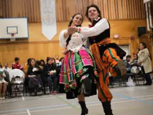 Polish dancers at the reception following this year's World Day for Migrants and Refugees Mass at St. Paul’s Parish in Richmond, British Columbia, Canada, on Sept. 23, 2023.