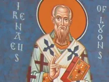 St. Irenaeus depicted in the apse of Holy Ascension Orthodox Church in Charleston, South Carolina.