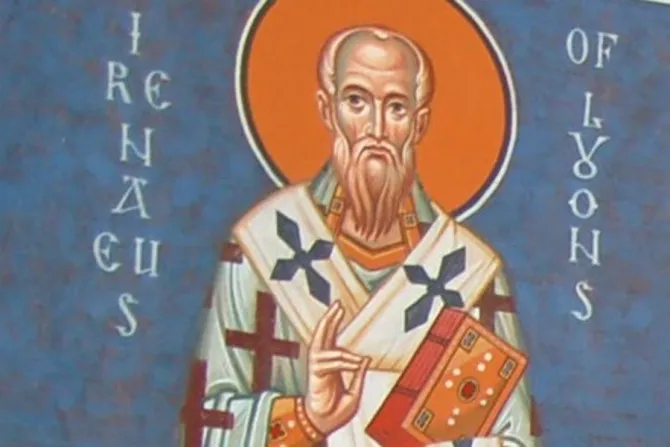 St. Irenaeus depicted in the apse of Holy Ascension Orthodox Church in Charleston, South Carolina