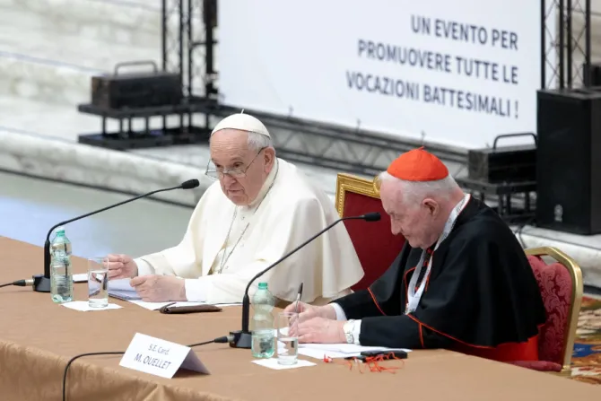 Pope Francis addresses the International Theological Symposium on the Priesthood at the Vatican’s Paul VI Hall, Feb. 17, 2022