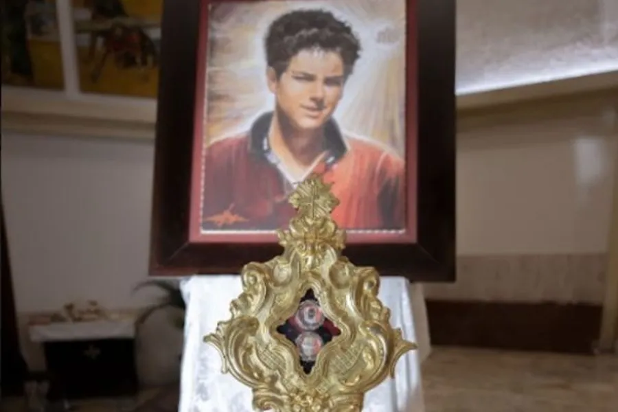 A reliquary containing relics of Blessed Carlo Acutis at the Church of Sant'Angela Merici in Rome, Oct 11, 2021.?w=200&h=150