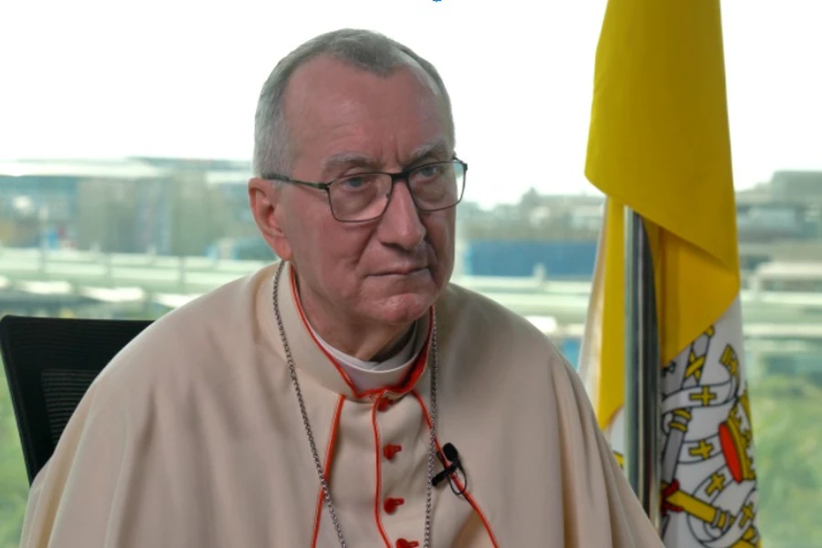 Vatican Secretary of State Cardinal Pietro Parolin talks to EWTN Vatican correspondent Colm Flynn on March 19, 2022.?w=200&h=150