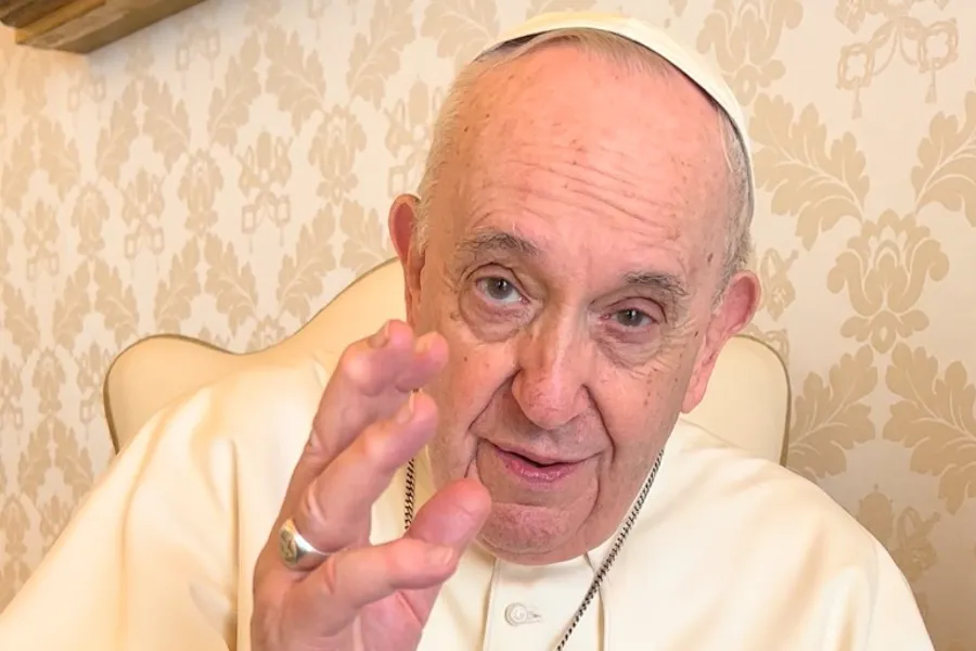 Pope Francis records a video message during a meeting with Bishop Stephen Chow.?w=200&h=150