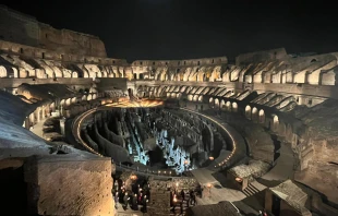 The Stations of the Cross at Rome’s Colosseum, April 15, 2022. Credit: Courtney Mares/CNA