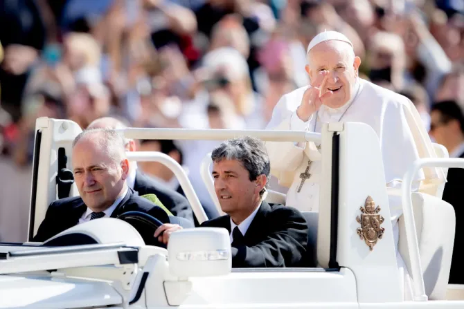 Pope Francis at the general audience in St. Peter’s Square on May 11, 2022