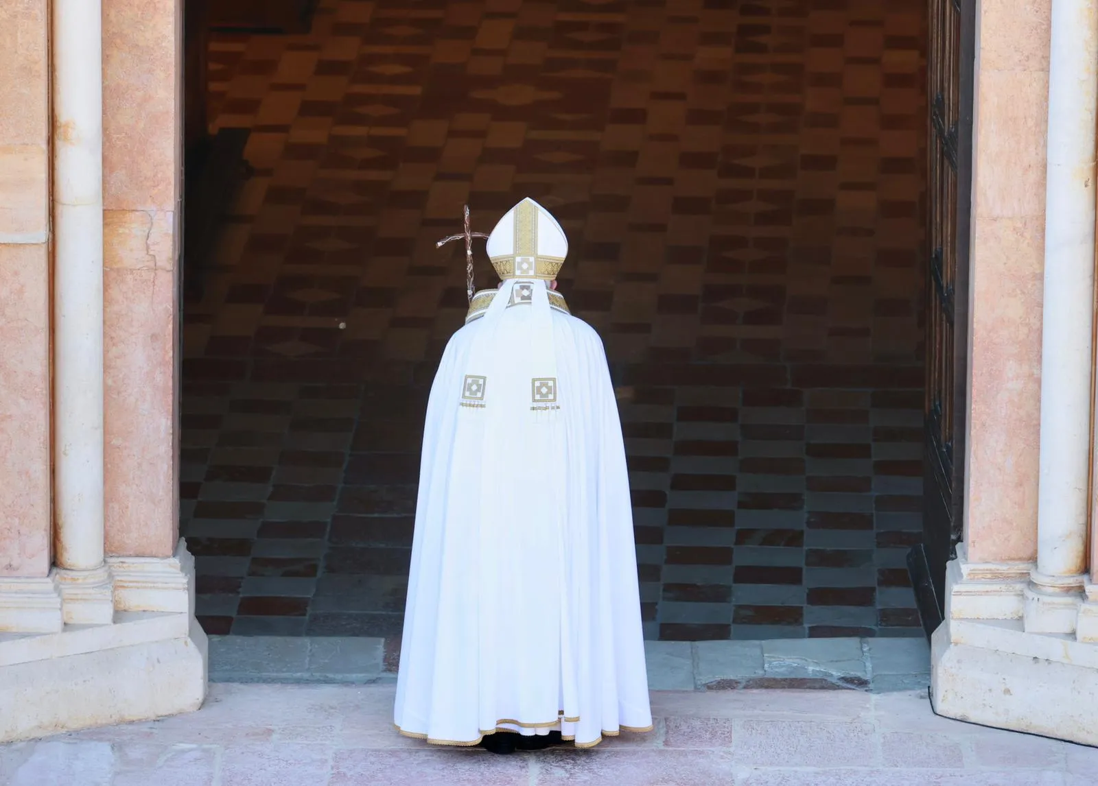 Pope Francis opens the Holy Door in L'Aquila, Italy on Aug. 28, 2022.?w=200&h=150
