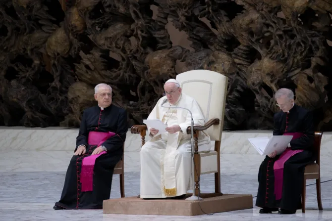 Pope Francis speaking at the general audience, Aug. 30, 2022.
