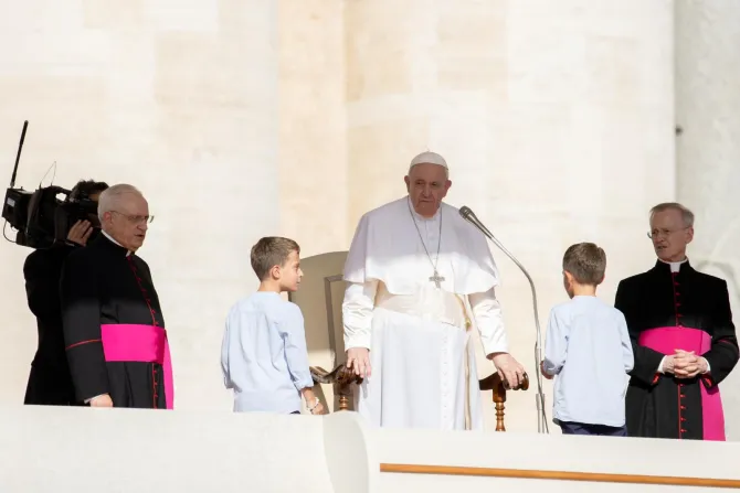 Pope Francis during the weekly general audience at St. Peter's Square in the Vatican, Sept. 7, 2022.