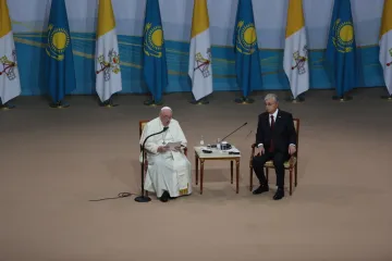 Pope Francis speaking in Nur-Sultan