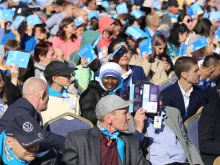 Participants at the outdoor Mass in Nur-Sultan, Kazakhstan, on Sept. 14, 2022