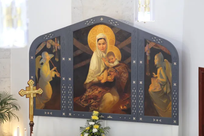 The icon in the Cathedral of Our Lady of Perpetual in Nur-Sultan, Kazakstan.