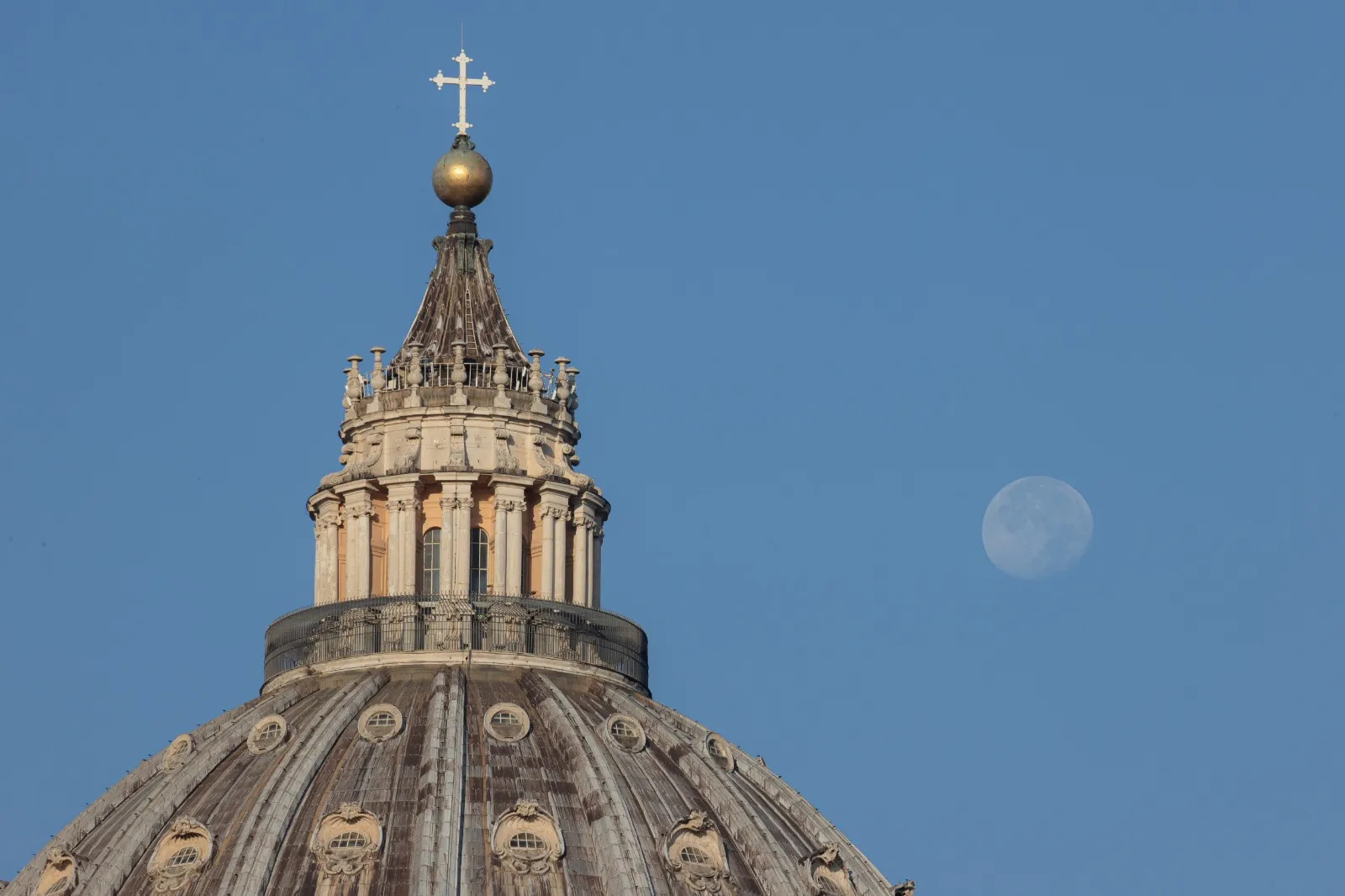 The moon was visible over St. Peter's Basilica, Vatican, on the morning of Oct. 12. 2022.?w=200&h=150