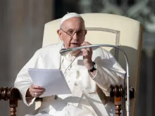 Pope Francis speaking on St. Peter's Square, Vatican, Oct. 12, 2022.