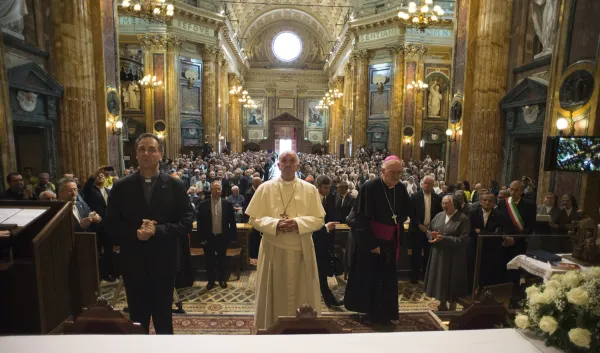Pope Francis inside the Church of Cottolengo in Turin, Italy, on June 21, 2015. Vatican Media