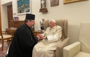 Major Archbishop Sviatoslav Shevchuk with Pope Emeritus Benedict XVI, Nov. 9, 2022 Rome's Secretariat of the Major Archbishop of the Greek Catholic Church