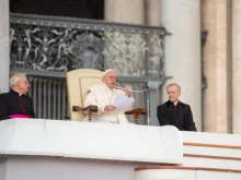 Pope Francis speaking at the general audience on St. Peter's Square, Nov. 9, 2022