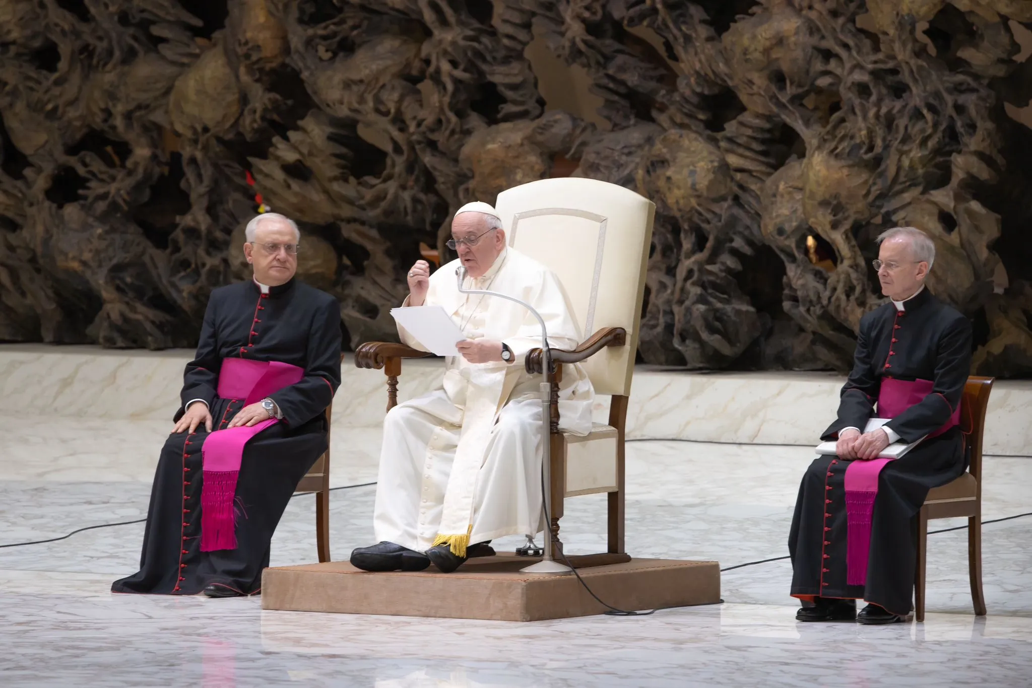 Pope Francis speaking at the general audience at the Vatican, Dec. 14, 2022?w=200&h=150