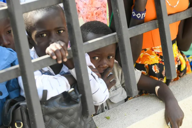 Children at the pope's Mass in Juba, South Sudan on Feb. 5, 2023.