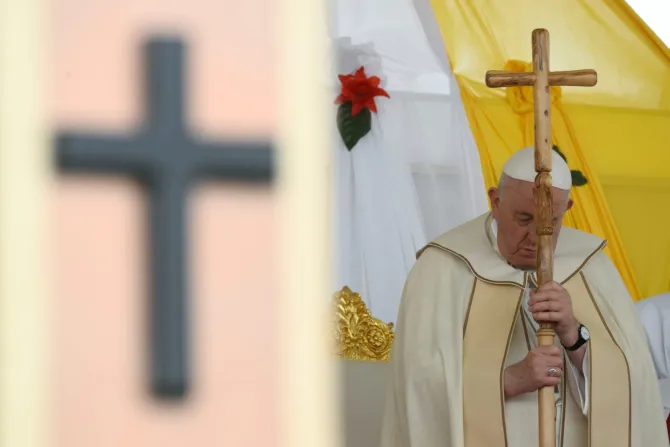 Pope Francis presides over Mass in Juba, South Sudan on Feb. 5, 2023.