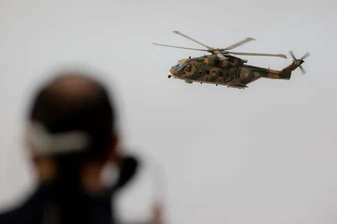 Pope Francis traveled to Fatima by helicopter on Saturday morning from Lisbon’s Figo Maduro Air Base.