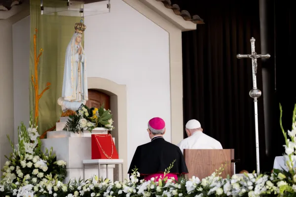 Pope Francis prays the rosary in Fatima, Portugal, with young people with disabilities on Aug. 5, 2023. Daniel Ibanez