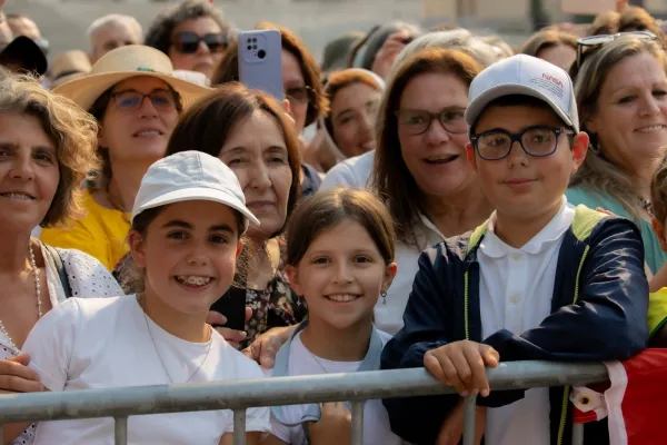 Children in the crowd at Pope Francis' rosary in Fatima on Aug. 5, 2023. Daniel Ibanez/CNA